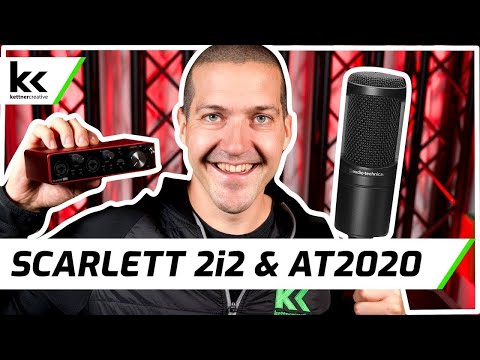 Focusrite Scarlett 2i2 2 Channel Mixer and Audio sale Technica AT2020 Mic